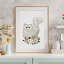 Póster Watercolor Persian Cat Art Print