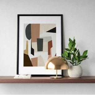 Póster Watercolor poster Abstract Geometrical modern art