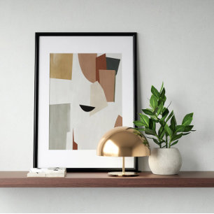 Póster Watercolor poster Abstract Geometrical modern art