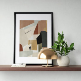 Póster Watercolor poster Abstract Geometrical modern art