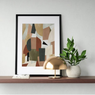 Póster Watercolor poster Abstract Geometrical modern art