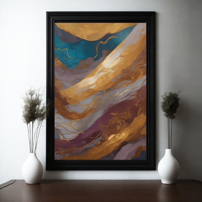 Póster Watercolor Resumen Paintaje Paintaje Oro 2:3 (Subido por el creador)