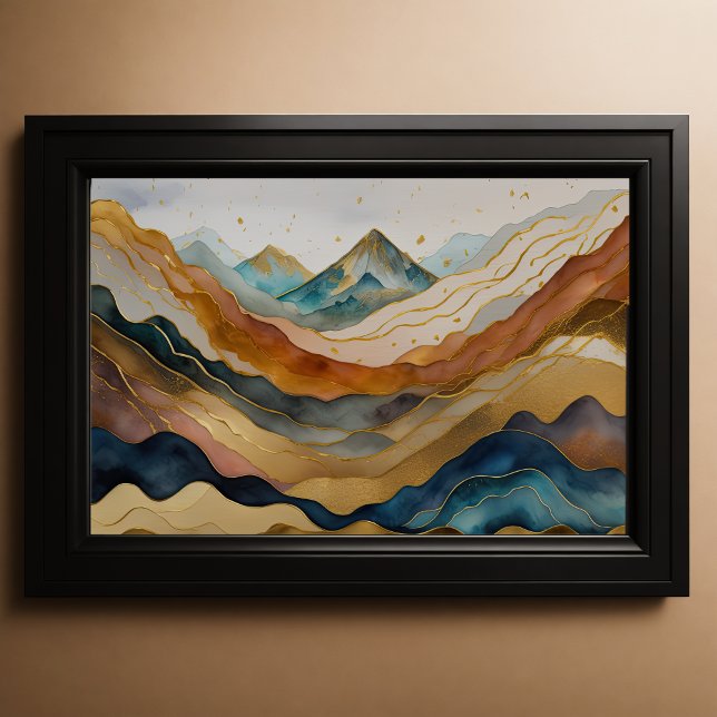 Póster Watercolor Resumen Paintaje Paintaje Oro 3:2 (Subido por el creador)