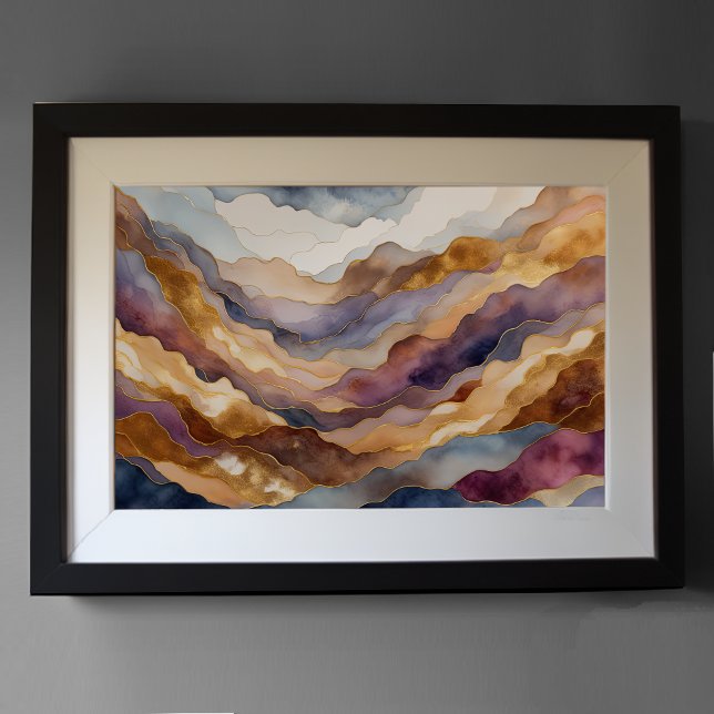 Póster Watercolor Resumen Paintaje Paintaje Oro 3:2 (Subido por el creador)