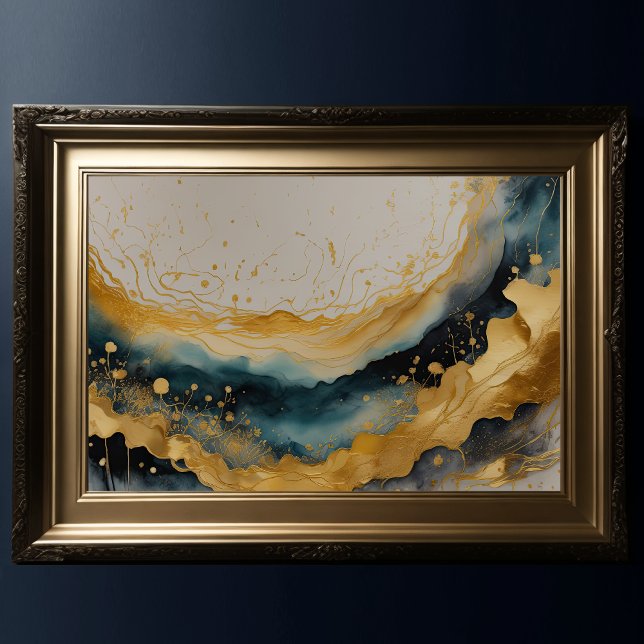 Póster Watercolor Resumen Paintaje Paintaje Oro 3:2 (Subido por el creador)