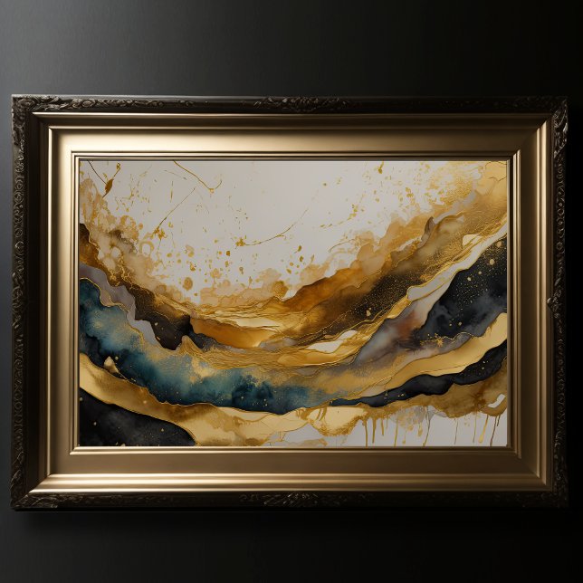 Póster Watercolor Resumen Paintaje Paintaje Oro 3:2 (Subido por el creador)
