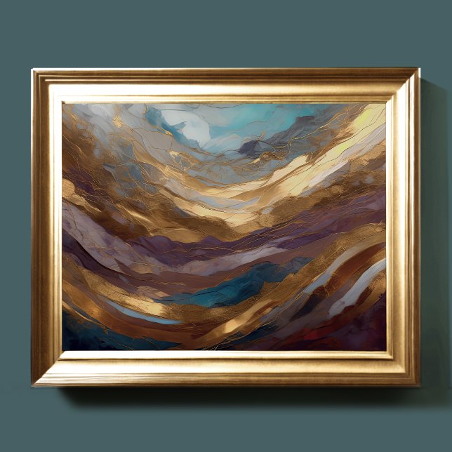 Póster Watercolor Resumen Paintaje Paintaje Oro 4:3 (Subido por el creador)