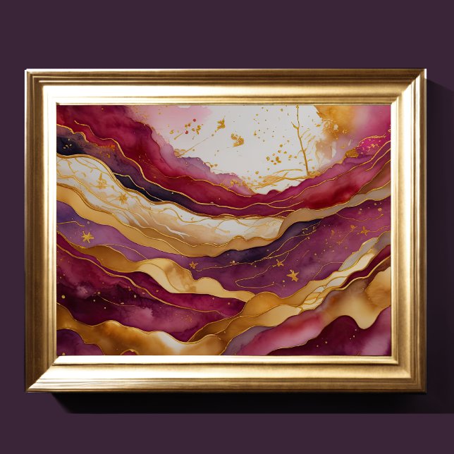 Póster Watercolor Resumen Paintaje Paintaje Oro 4:3 (Subido por el creador)