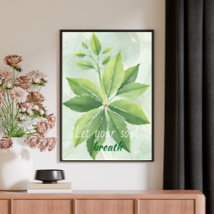 Póster Watercolor Sage Green Sale Poster Botánico