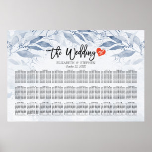 Póster Watercolor Sale Flores Gráfico de asientos Boda