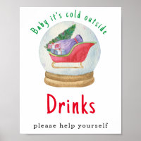 Watercolor santa sled - Bebidas