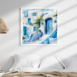 Póster Watercolor Santorini<br><div class="desc">Trae el encanto del Mediterráneo a tu casa con el "Poster de Arte de Viajes Mediterráneos de Watercolor Santorini". Esta impresionante obra de arte cuadrado captura una pintoresca escena callejera de Santorini, representada con delicadas técnicas acuáticas. Dominada por el azul celeste y los tonos blancos, esta pieza resume perfectamente la...</div>