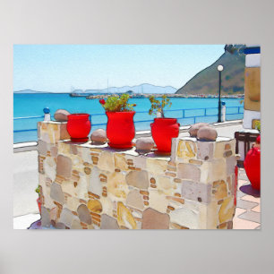 Póster Watercolor sea view