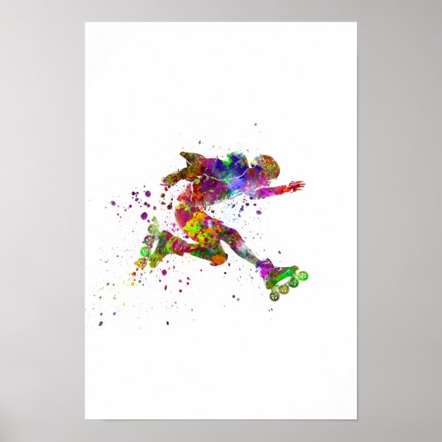 Póster watercolor skater (Frente)