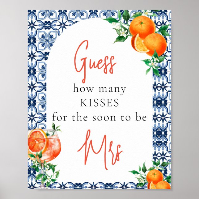 Póster Watercolor Spritz Adivina Cuántos Juegos De Ducha (Frente)