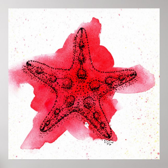Póster Watercolor Starfish (Frente)