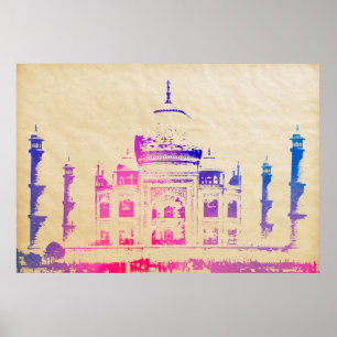 PÓSTER WATERCOLOR TAJ MAHAL