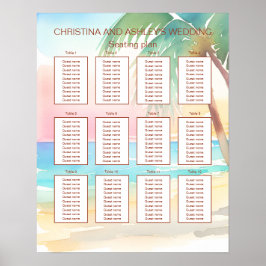 Póster Watercolor Tropical Beach Wedding