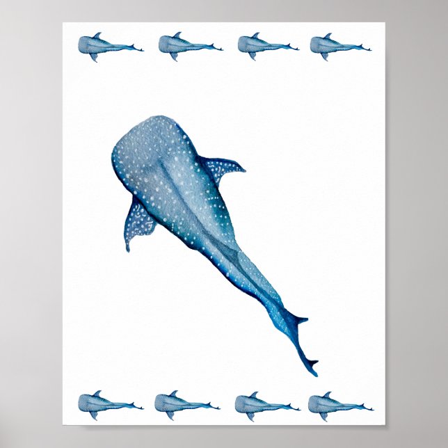 Póster Watercolor whale shark (Frente)