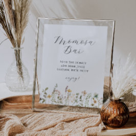 Póster Watercolor Wildflowers Baby Shower Momosa Bar