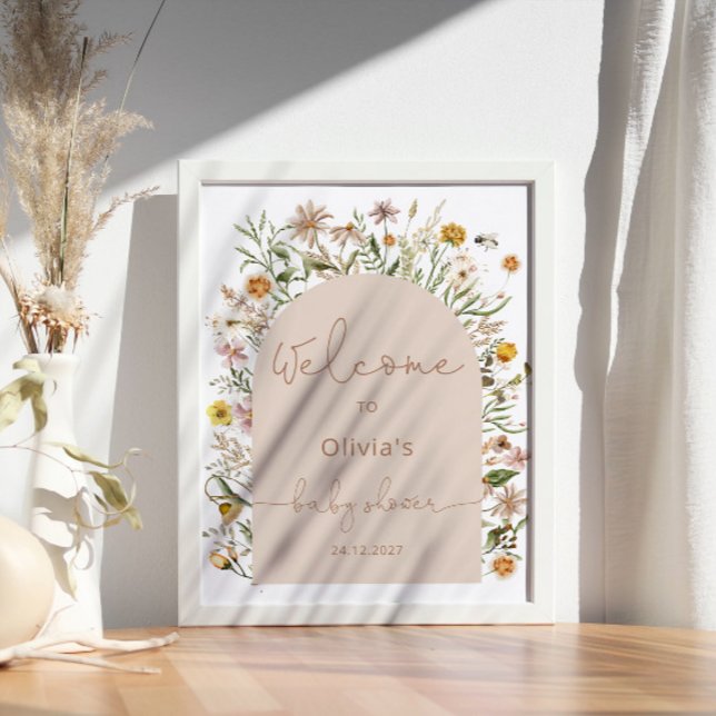 Póster Watercolor Wildflowers Boho Baby Shower (Subido por el creador)