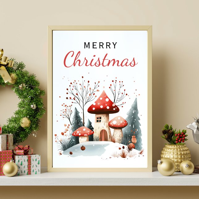 Póster Watercolor Winter Woodland Feliz Navidad (Subido por el creador)