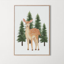 Watercolor Woodland Animal Nursery Wall Art