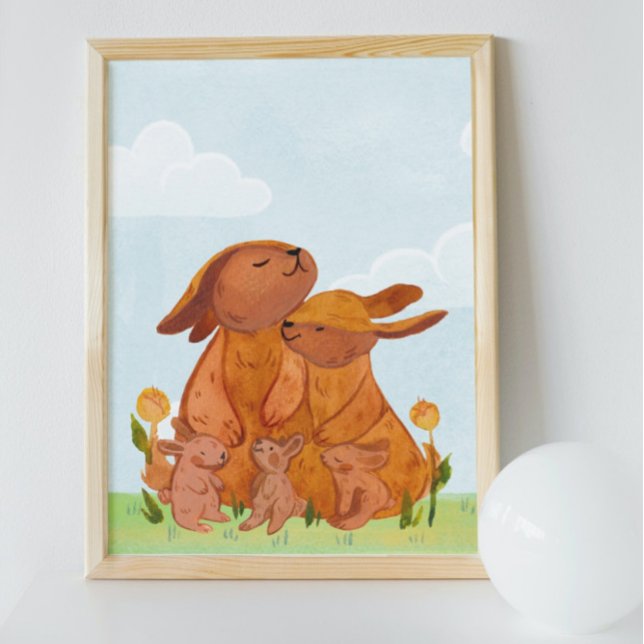 Póster Watercolor Woodland Rabbits Nursera Room (Subido por el creador)