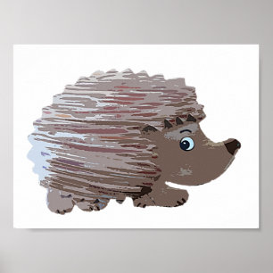Póster Watercolour Effect Hedgehog