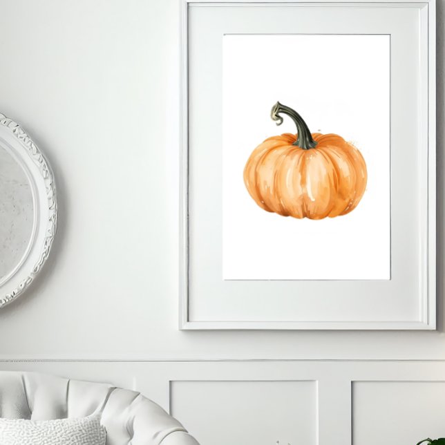 Póster Watercolour Pumpkin Fall Print – Orange Pumpkin (Subido por el creador)