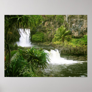 Póster Waterfall1 hawaiano