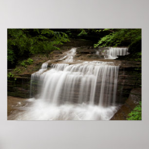 Póster Waterfall in Buttermilk Falls State Park, New York