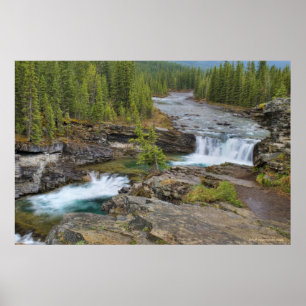 Póster Waterfall In The Canadian Rocky Mountains