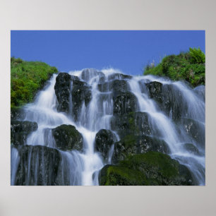 Póster Waterfall, Portree, Isle of Skye, Highlands,