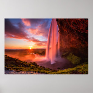 Póster Waterfalls Seljalandsfoss Waterfall