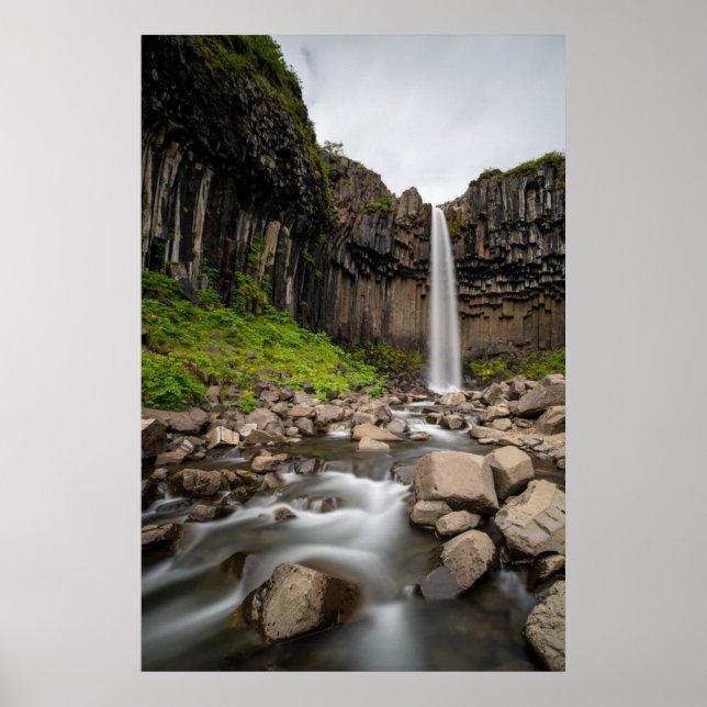 Póster Waterfalls | Svartifoss Waterfall, South Iceland (Frente)