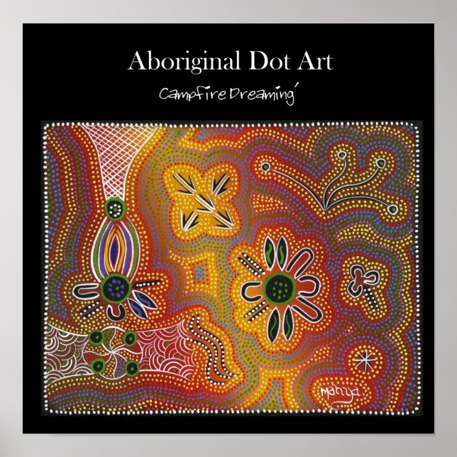 Póster Waterhole Dreaming Dot Art (Frente)