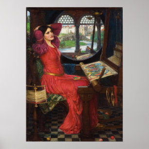 Póster Waterhouse - Medio enferma de sombras, Dama de Sha