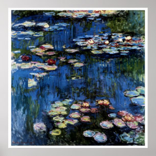 Póster Waterlilies; 1914 de Monet