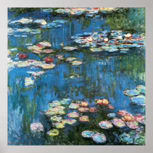 Póster Waterlilies de Claude Monet, impresionismo del