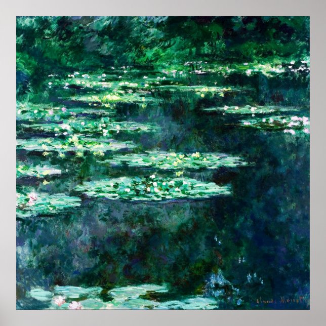 Póster Waterlilies, pintura de Claude Monet (Frente)