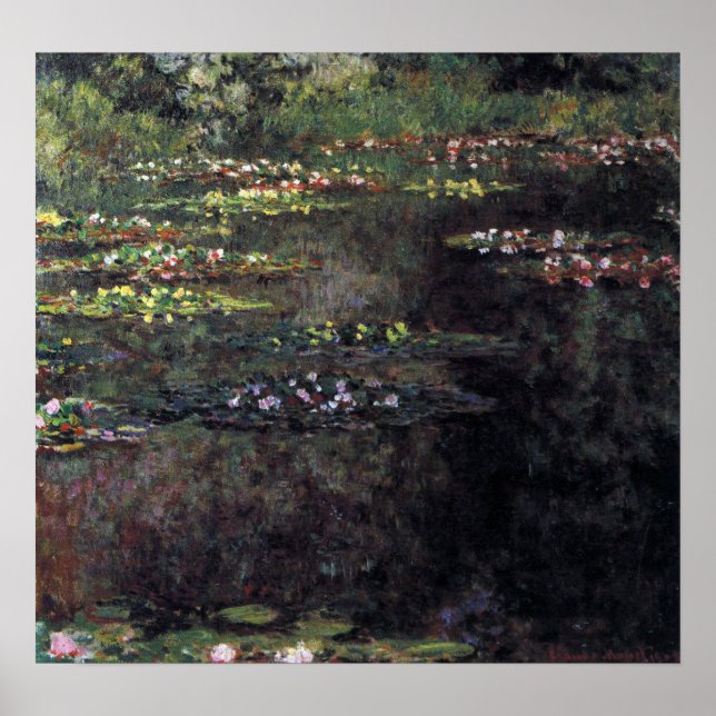 Póster Waterlilies por Claude Monet, Bella Artes de la ép (Frente)
