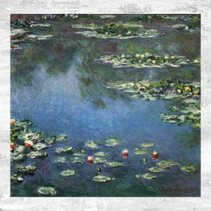 Póster Waterlilies por Claude Monet, Flores de época