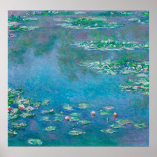 Póster Waterlilies por la pintura Bella Artes de Claude M