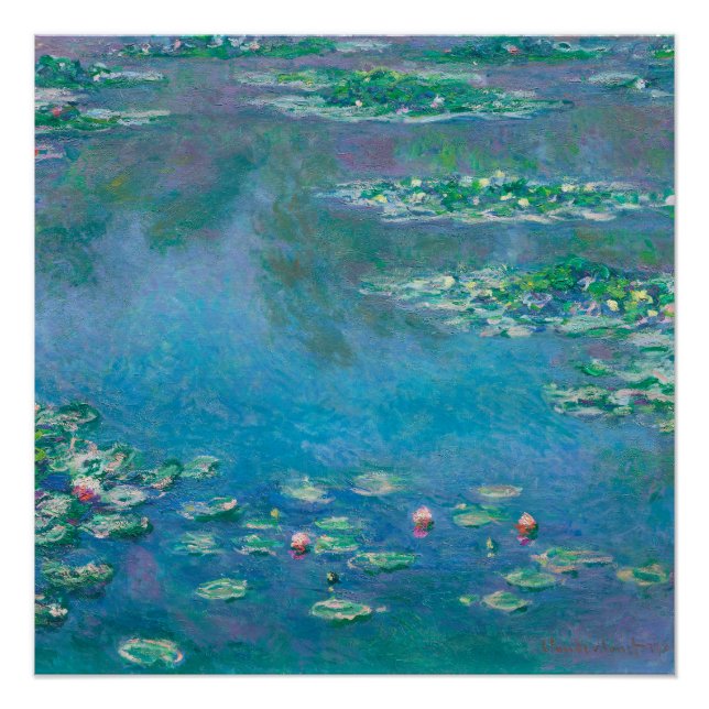 Póster Waterlilies por la pintura Bella Artes de Claude M (Anverso)