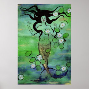 Póster Waterlily Mermaid Poster