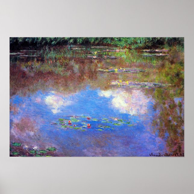 Póster Waterlily Pond por Claude Monet, Bella Artes de la (Frente)