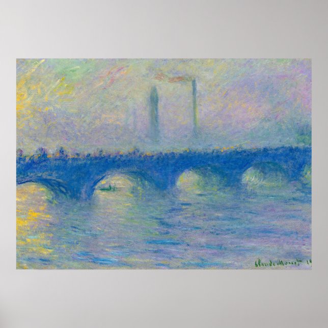 Póster Waterloo Bridge, Fog Effect, 1899-1904 by Monet (Frente)
