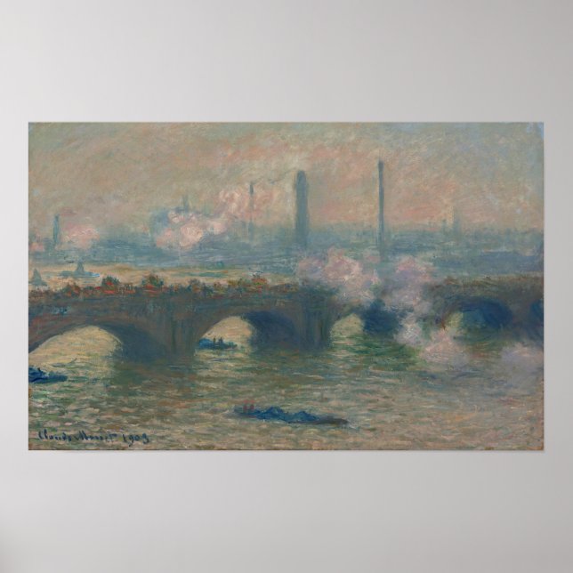 Póster Waterloo Bridge, Gray Day, 1903 (oil on canvas) (Frente)