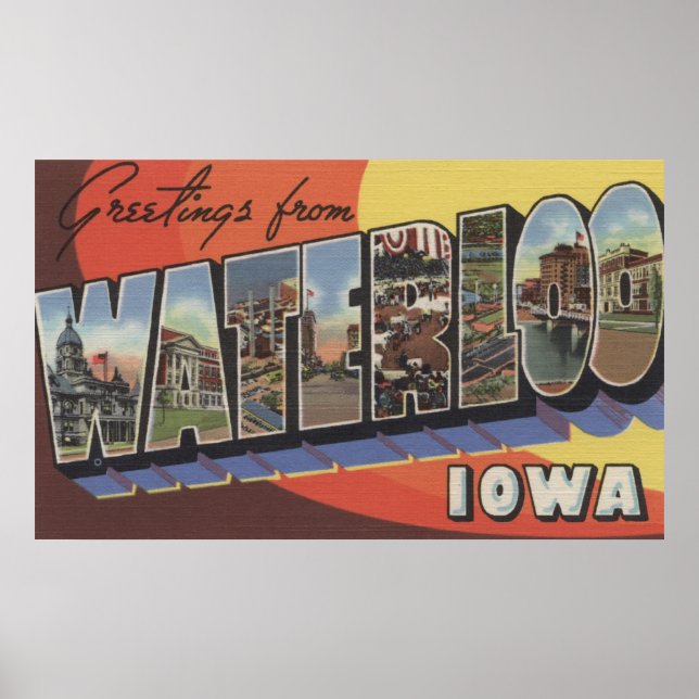 Póster Waterloo, Iowa - Escenas de letras grandes (Frente)